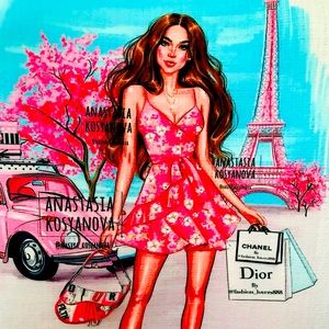 NWT FASHION LOVERS Designer SHOPPING Girl TOP 2XL